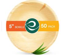 ECO Palm Bols 13 cm 230 ml 50 Premium pour les fêtes Mariages Barbecue