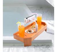 ECO POOLTECH Plateau en Bambou pour Spa, Table d'appoint antidérapante pour Boissons avec Porte-gobelet et Support de téléphone, Plateau pour Spa, Baignoire, Accessoire pour Spa