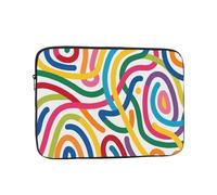 Eco Prints - Housse fine en polyester recyclé pour ordinateur portable de 25,4 à 17,2 cm, pour campus/voyage/rentrée scolaire (Lignes minimalistes M, 25,4 cm)