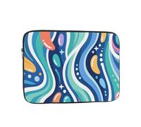 Eco Prints - Housse fine en polyester recyclé pour ordinateur portable de 25,4 à 17", pour campus, voyage, rentrée scolaire (lignes minimalistes K, 25,4 cm)