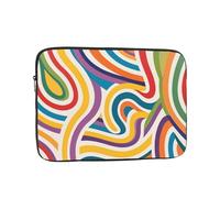 Eco Prints - Housse fine en polyester recyclé pour ordinateur portable de 25,4 à 43,2 cm, pour campus, voyage, rentrée scolaire (Lignes minimalistes H, 30,5 cm)