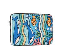 Eco Prints - Housse fine en polyester recyclé pour ordinateur portable de 25,4 à 43,2 cm, pour campus, voyage, rentrée scolaire (lignes minimalistes B, 43,2 cm)