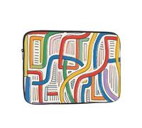 Eco Prints - Housse fine en polyester recyclé pour ordinateur portable de 25,4 à 43,2 cm, pour campus, voyage, rentrée scolaire (lignes minimalistes I, 30,5 cm)