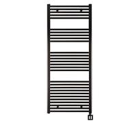 Eco Radiateur - Sèche-serviette électrique - Radiateur salle de bain programmable - Porte serviette avec minuterie - Chauffage pour salle de bain - Fabriqué en Allemagne (1475HX600L, Noir)