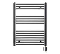 Eco Radiateur - Sèche-serviette électrique - Radiateur salle de bain programmable - Porte serviette avec minuterie - Chauffage pour salle de bain - Fabriqué en Allemagne (775HX600L, Chrome)