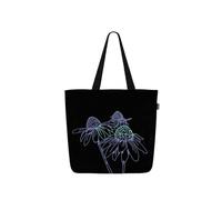 Ecoright Grand sac fourre-tout en toile esthétique pour femme avec fermeture éclair avec poche, école, travail, plage, yoga, cadeaux, sac fourre-tout pour femme, Jardin Noir/blanc, One Size