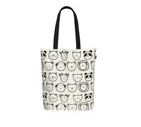 Ecoright Sacs Fourre Tout En Toile Pour Femme, Sac Fourre Tout Réutilisable Cabas Fermeture Eclair, Idéal Pour L'épicerie