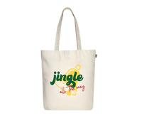 Eco Right Sacs fourre-tout esthétiques en toile pour femme, sac fourre-tout réutilisable avec fermeture éclair, idéal pour les courses, le shopping, les voyages et une utilisation quotidienne, Jingle