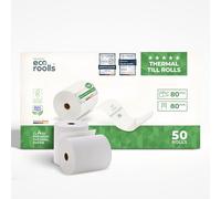 ECO ROOLLS® - Bobine Thermique 80x80x12 - Rouleau 80x80 pour imprimante de caisse - Rouleau imprimante thermique 80mm x 80m x 12mm - Sans BPA - [50x]