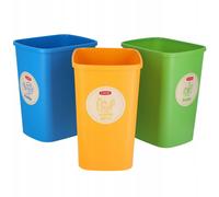 CURVER Eco Ensemble de 3 poubelles du système de tri sélectif des déchets, 25 l chacune, pour papier verre et plastique, poubelle en plastique