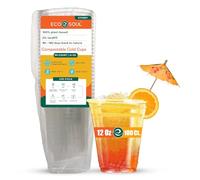 ECO SOUL Lot de 100 gobelets compostables - Liquide froid de 355 ml