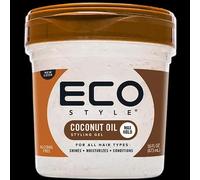 Eco Style – Gel fixateur – Huile de coco sans alcool – Forte – 473 ml