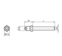ECO Stylo de rechange pour poignée de barre (barre de pression), longueur 110 mm, carré 9 mm, acier galvanisé