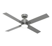 Éco Ventilateur de plafond avec Télécommande Mila Argent DC Plafonnier LED 132cm