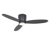 Éco Ventilateur plafond avec LED Plano 112 cm Noir Ventilateur avec Télécommande