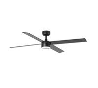 Éco Ventilateur plafond avec Lumière Rudder Noir 132cm Ventilateur Télécommande [EEK: E]