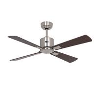 Éco Ventilateur plafond Télécommande Fan Smart NEO 103cm Chrome mat Bois foncé