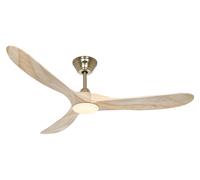Casafan Eco Genuino-L Ventilateur de plafond, pales de rotor Ø 1520 mm, naturel/laiton