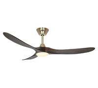 Éco Ventilateur plafond Télécommande Genuino LED Lumière Variateur Laiton Noyer [EEK: F]