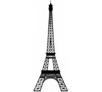 Eco-Wood-Art décoration murale Eiffeltower 49 7 cm acier inoxydable noir