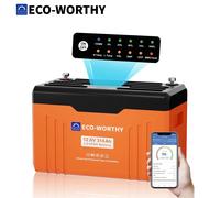 ECO-WORTHY 12V 314AH Batterie au lithium LiFePO4 Bluetooth avec LED SOC, protection contre les basses températures, 4019 Wh, BMS 200 A, jusqu'à 15 000 cycles profonds pour systèmes hors réseau, Orange