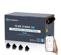 ECO-WORTHY 12V 314Ah Batterie Lithium EnergyRock 4019Wh Batterie LiFePO4 Boîtier Métallique BMS 200A Bluetooth Pour Camping-cars