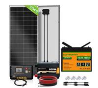 ECO-WORTHY 200W 12V Kit Solaire Complet Avec Batterie, 0,96KW/Jour Système de Panneau Solaire Pour Camping-car, Van, Bateaux