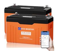 ECO-WORTHY Batterie Lithium 12V 314Ah EnergyTrek *2 batterie lifepo4 Bluetooth avec écran, LiFePO4 avec 200A BMS protection basse température, 8038Wh 12V pour Camping-Car,Panneau Solaire