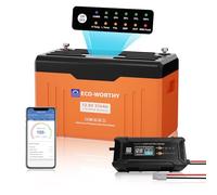 ECO-WORTHY Batterie Lithium 12V 314Ah EnergyTrek +Batterie Chargeur 20A | LiFePO4 avec protection BMS 200A basse température, 4019Wh LiFePO4 12V pour camping-car, caravane