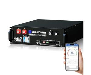 ECO-Worthy Batterie Lithium 48 V 100 Ah Bluetooth IEC 62619 avec BMS 100 A, lifepo4 48 V 5,12 kWh pour Armoire Serveur, Batterie Solaire pour système Solaire Complet, système photovoltaïque