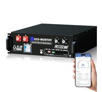 ECO-Worthy Batterie Lithium 48 V 100 Ah CUBIX 100 Bluetooth IEC 62619 avec BMS 100 A, lifepo4 48 V 5,12 kWh pour Armoire Serveur, Batterie Solaire pour système Solaire Complet, système photovoltaïque