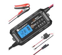 ECO-WORTHY Chargeur de batterie LiFePO4 au lithium 12 V 5 A (prise britannique) automatique intelligent et mainteneur avec écran LCD pour batterie au plomb et lithium (LiFePO4) scooter