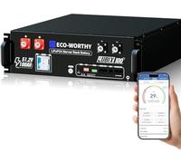 ECO-WORTHY Cubix100 Batterie Lithium 48 V 100 Ah Bluetooth IEC 62619 avec BMS 100 A, lifepo4 48 V 5,12 kWh pour Armoire Serveur, Batterie Solaire pour système Solaire Complet, système photovoltaïque