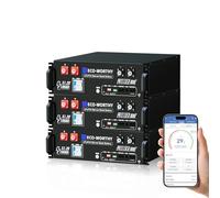 ECO-WORTHY Cubix100 Batterie Lithium 48V 100Ah*3 Bluetooth avec BMS 100A, LiFePO4 15,36kWh 3U pour Rack de Serveur avec Prise en Charge Can&RS485 pour système Solaire Complet, système photovoltaïque