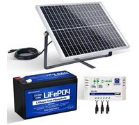 ECO-WORTHY kit de Panneau Solaire 25W 12V avec contrôleur 10A et batterie lithium 8Ah 12V pour Voiture RV Accueil Batterie Charge