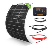 ECO-WORTHY Kit de Panneau Solaire Souple 130W 12V de Panneaux Solaires Flexible Pour Camping-Car, Van, Bateaux et Autres Surfaces