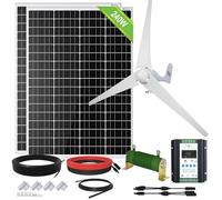 ECO-WORTHY Kit éolien solaire 640W 12V : Générateur éolien 400W + 2 panneaux solaires monocristallins 120W + contrôleur de charge solaire hybride pour système domestique indépendant du réseau