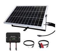 ECO-WORTHY Kit Panneau Solaire 25W 12V Mono : 25W Panneau Solaire + Support de Montage + Câble de connexion SAE + Contrôleur de charge 4A pour voiture Marine Boat RV