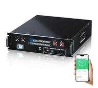 ECO-WORTHY LiFePO4 48 V 100 Ah V3 Bluetooth avec BMS 100 A, Batterie Lithium 5,12 kWh 48 V pour Armoire Serveur, Batterie Solaire pour système Solaire Complet, système photovoltaïque