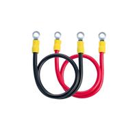 ECO-WORTHY Lot de 2 câbles de batterie - 30 cm - 6 mm² - En cuivre - Avec bornes à anneau M5 - Pour voiture, camion, moto, solaire, camping-car, marine