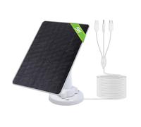 ECO-WORTHY Panneau Solaire Camera Exterieur 5W 5V, 360° ajustable, 25% d'efficacité génération BC Mono, avec 3mètres connecteur 3-en-1, IP65, pour caméras surveillance, dispositif d’arrosage balcon