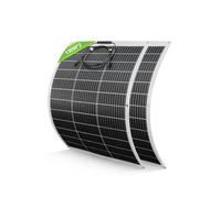 ECO-WORTHY Panneau solaire flexible 12 V 260 W (130 W *2 pcs) matériau en fibre de verre mono cellule 23 % haute conversion pour balcon, camping-car, bateau, toit, surfaces irrégulières 12 V batterie