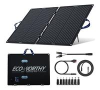 ECO-WORTHY Panneau solaire pliable 100 W 12 V avec supports réglables et connecteurs CC 11 en 1, pour camping-car, bateau, centrale électrique, maison