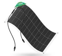 ECO-WORTHY Panneau Solaire Souple 12V 130W Panneau Solaire Flexible Monocristallin Panneau photovoltaïque pour camping-car, caravane, bateaux et surfaces inégales