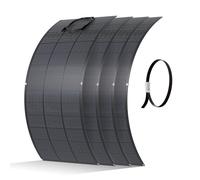 ECO-WORTHY Panneau Solaire Souple 800W(4 * 200W), Matériau ETFE Cellule Mono 18BB 25% de Conversion élevée pour Balcon, Camping-car, Bateau, Toit, Camping, Maison, Yacht, Surfaces irrégulières