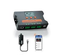 ECO-WORTHY Régulateur de charge solaire 30 A avec surveillance Bluetooth et application, contrôleur de batterie individuel pour panneaux solaires, double ports USB voiture 12 V/24 V PWM pour système