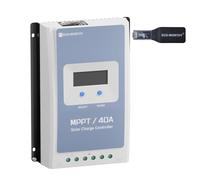 ECO-WORTHY Regulateur de Charge Solaire MPPT 40A, 12V/24V Contrôleur de Charge Solaire avec écran LCD, Moniteur d'application Bluetooth et RS485, 99 % d'efficacité pour Batterie lIFePO4 GEL SLA FLD