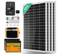 ECO-WORTHY Système solaire 2,72 kW·h, 680 W 12 V Kit complet pour camping-car : 4 panneaux solaires 170 W + régulateur de charge MPPT 40 A + 2 batteries au lithium 100 Ah + onduleur 2000 W