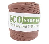 Eco Yarn Co Fil en coton recyclé pour t-shirt - Marron - Bobine de 700 g (120 m)