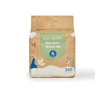 Ecoboom Lot de 4 lingettes biodégradables en bambou 60 unités